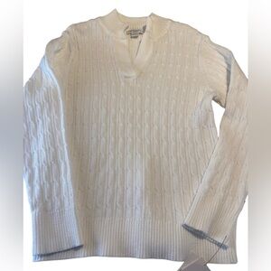 Plus size white v neck sz 2x textured sweater workwear business office nwts